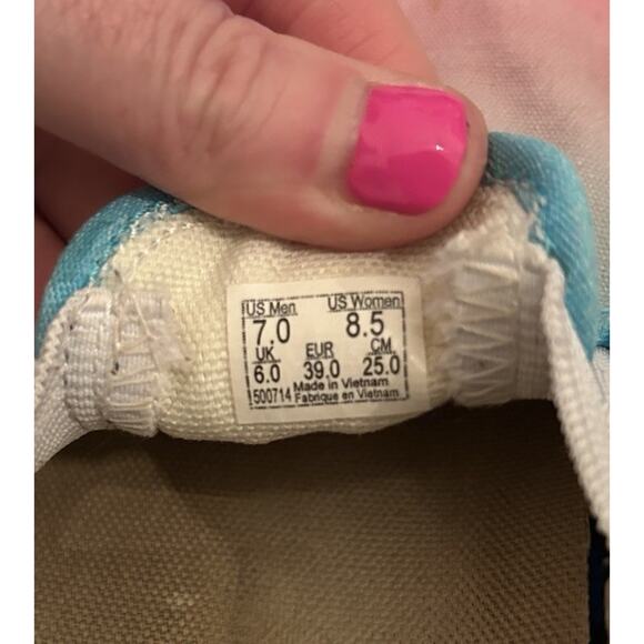 Vans Asher Women’s 7M/8.5W Pink Blu Yellow Ombre Low Slip On Skate Sneaker Shoes - Picture 6 of 9